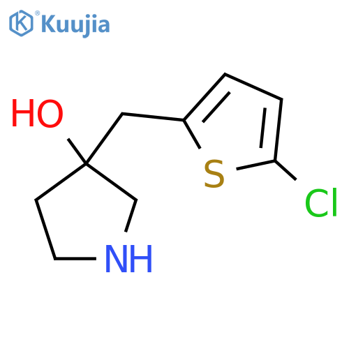 3-(5-chlorothiophen-2-yl)methylpyrrolidin-3-ol structure