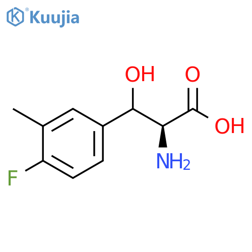 2-amino-3-(4-fluoro-3-methylphenyl)-3-hydroxypropanoic acid structure