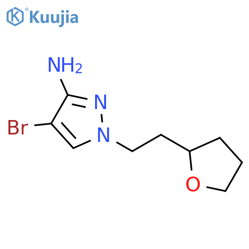 4-bromo-1-2-(oxolan-2-yl)ethyl-1H-pyrazol-3-amine structure