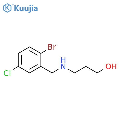 3-{(2-bromo-5-chlorophenyl)methylamino}propan-1-ol structure