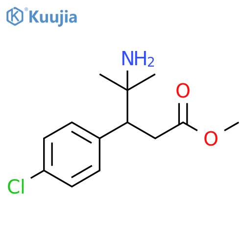 Benzenepropanoic acid, β-(1-amino-1-methylethyl)-4-chloro-, methyl ester structure
