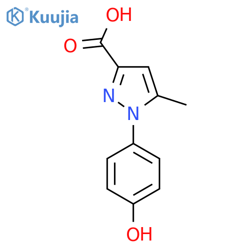 1-(4-Hydroxyphenyl)-5-methyl-1H-pyrazole-3-carboxylic acid structure
