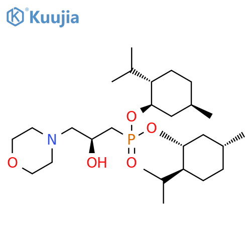 bis(1R,2S,5R)-5-methyl-2-(propan-2-yl)cyclohexyl (2S)-2-hydroxy-3-(morpholin-4-yl)propylphosphonate structure