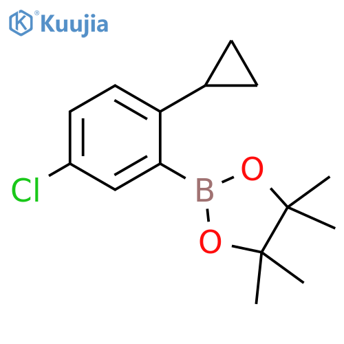 2-(5-chloro-2-cyclopropyl-phenyl)-4,4,5,5-tetramethyl-1,3,2-dioxaborolane structure