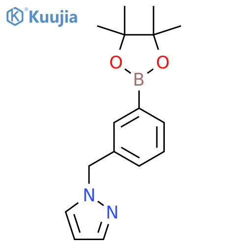1-3-(4,4,5,5-Tetramethyl-1,3,2dioxaborolan-2-yl)-benzyl-1H-pyrazole structure