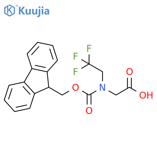 2-({(9H-fluoren-9-yl)methoxycarbonyl}(2,2,2-trifluoroethyl)amino)acetic acid structure