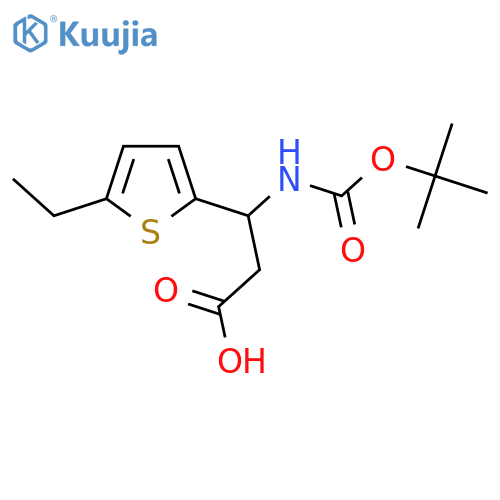 3-{(tert-butoxy)carbonylamino}-3-(5-ethylthiophen-2-yl)propanoic acid structure