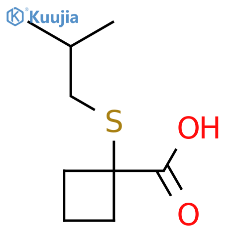 1-(2-methylpropyl)sulfanylcyclobutane-1-carboxylic acid structure