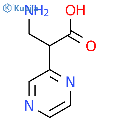 3-amino-2-(pyrazin-2-yl)propanoic acid structure