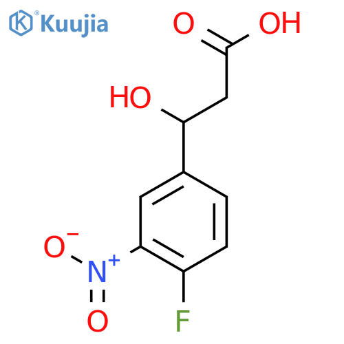 3-(4-fluoro-3-nitrophenyl)-3-hydroxypropanoic acid structure