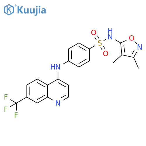 Benzenesulfonamide, N-(3,4-dimethyl-5-isoxazolyl)-4-[[7-(trifluoromethyl)-4-quinolinyl]amino]- structure