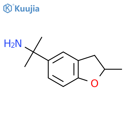 2-(2-methyl-2,3-dihydro-1-benzofuran-5-yl)propan-2-amine structure