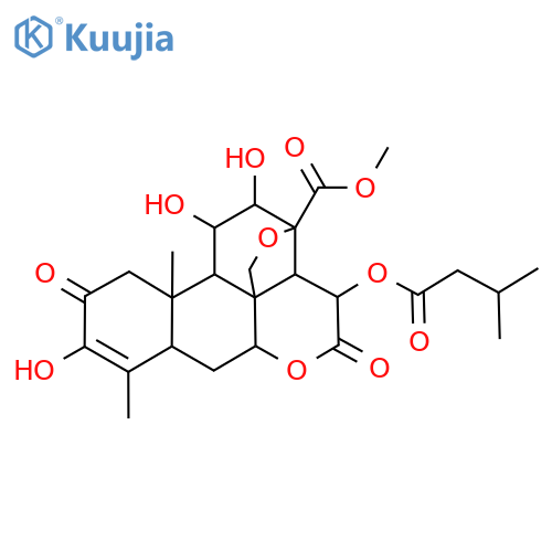 Methyl 10,15,16-trihydroxy-9,13-dimethyl-3-(3-methylbutanoyloxy)-4,11-dioxo-5,18-dioxapentacyclo[12.5.0.01,6.02,17.08,13]nonadec-9-ene-17-carboxylate structure
