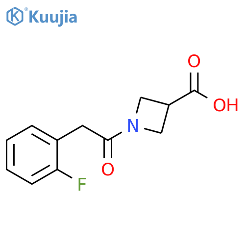 1-[2-(2-fluorophenyl)acetyl]azetidine-3-carboxylic acid structure