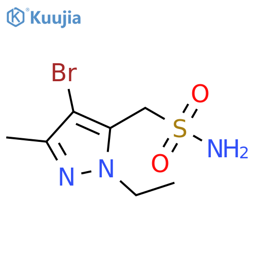 (4-bromo-1-ethyl-3-methyl-1H-pyrazol-5-yl)methanesulfonamide structure