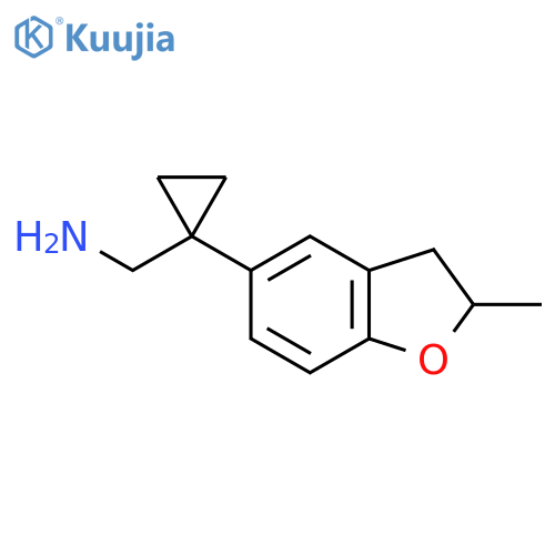 1-(2-methyl-2,3-dihydro-1-benzofuran-5-yl)cyclopropylmethanamine structure