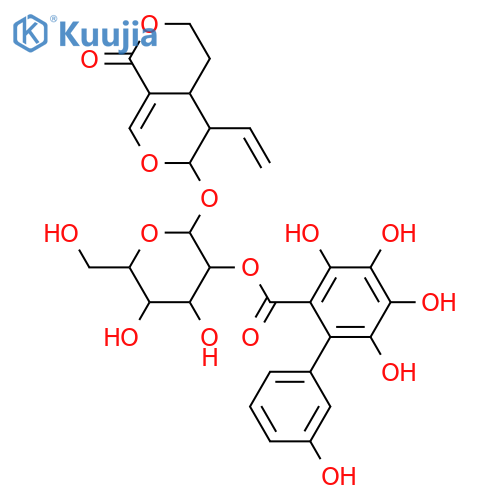 1H,3H-Pyrano[3,4-c]pyran-1-one, 5-ethenyl-4,4a,5,6-tetrahydro-6-[[2-O-[(3,3',4,5,6-pentahydroxy[1,1'-biphenyl]-2-yl)carbonyl]-β-D-glucopyranosyl]oxy]- (9CI) structure
