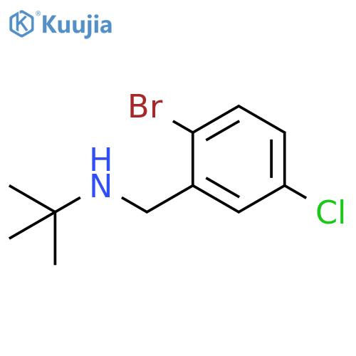 (2-bromo-5-chlorophenyl)methyl(tert-butyl)amine structure