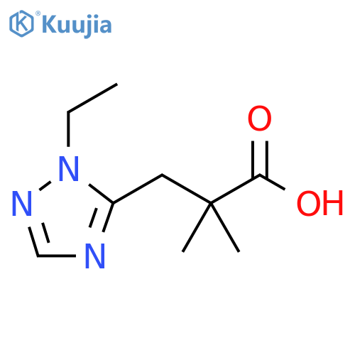 3-(1-ethyl-1H-1,2,4-triazol-5-yl)-2,2-dimethylpropanoic acid structure
