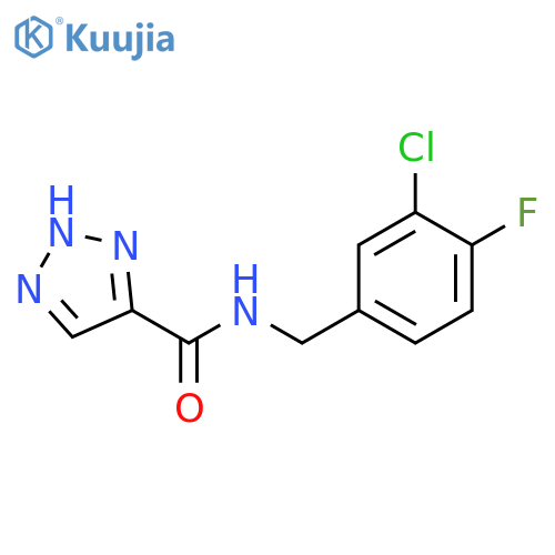 N-[(3-chloro-4-fluorophenyl)methyl]-1H-1,2,3-triazole-5-carboxamide structure