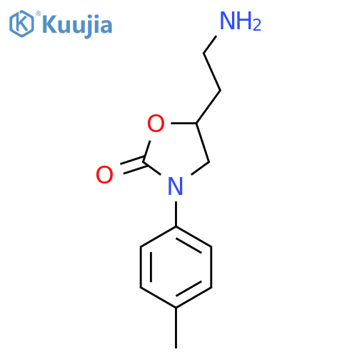 5-(2-Aminoethyl)-3-(4-methylphenyl)-1,3-oxazolidin-2-one structure