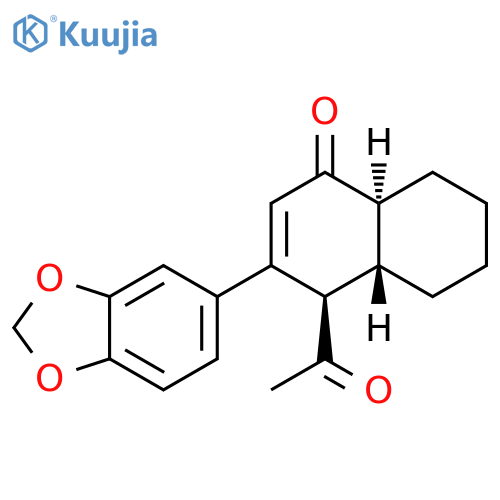 1(4H)-Naphthalenone,4-acetyl-3-(1,3-benzodioxol-5-yl)-4a,5,6,7,8,8a-hexahydro-, (4R,4aS,8aS)-rel- structure