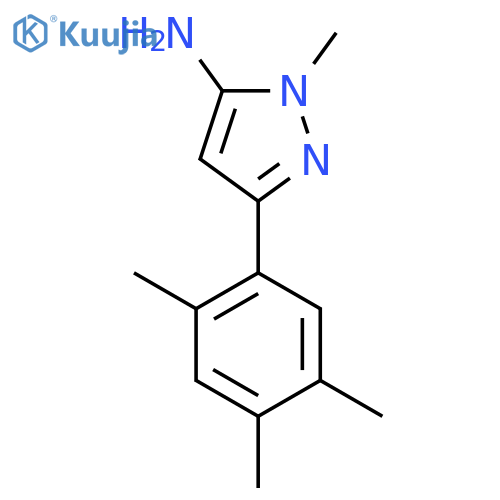 1-methyl-3-(2,4,5-trimethylphenyl)-1H-pyrazol-5-amine structure