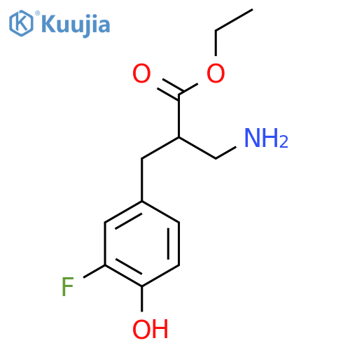 ethyl 3-amino-2-(3-fluoro-4-hydroxyphenyl)methylpropanoate structure