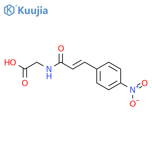 2-(2E)-3-(4-nitrophenyl)prop-2-enamidoacetic acid structure