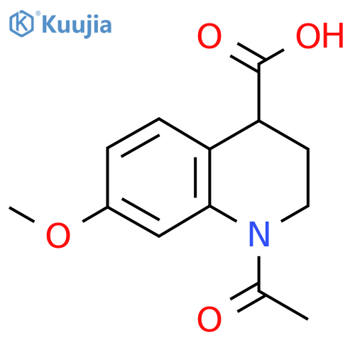 1-acetyl-7-methoxy-1,2,3,4-tetrahydroquinoline-4-carboxylic acid structure