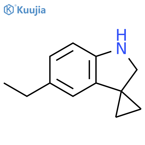 Spiro[cyclopropane-1,3'-[3H]indole], 5'-ethyl-1',2'-dihydro- structure