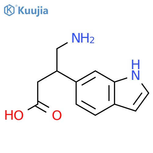 4-amino-3-(1H-indol-6-yl)butanoic acid structure