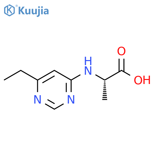 2-[(6-ethylpyrimidin-4-yl)amino]propanoic acid structure