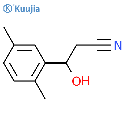 3-(2,5-dimethylphenyl)-3-hydroxypropanenitrile structure
