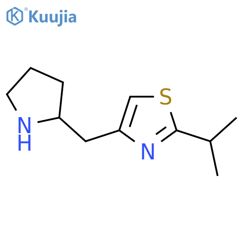 2-(propan-2-yl)-4-(pyrrolidin-2-yl)methyl-1,3-thiazole structure