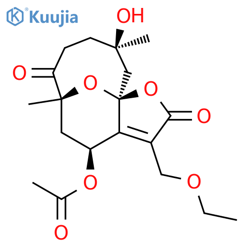 2H-6,11a-Epoxycyclodeca[b]furan-2,7(4H)-dione, 4-(acetyloxy)-3-(ethoxymethyl)-5,6,8,9,10,11-hexahydro-10-hydroxy-6,10-dimethyl-, (4S,6R,10R,11aS)- (9CI) structure