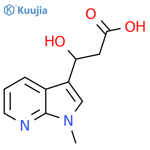 3-hydroxy-3-{1-methyl-1H-pyrrolo2,3-bpyridin-3-yl}propanoic acid structure