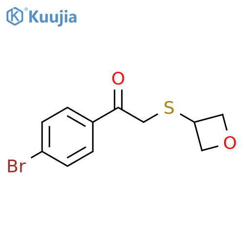 Ethanone, 1-(4-bromophenyl)-2-(3-oxetanylthio)- structure