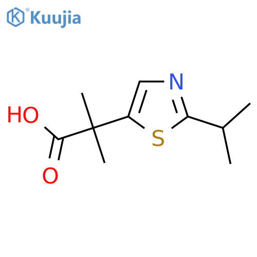 2-methyl-2-2-(propan-2-yl)-1,3-thiazol-5-ylpropanoic acid structure