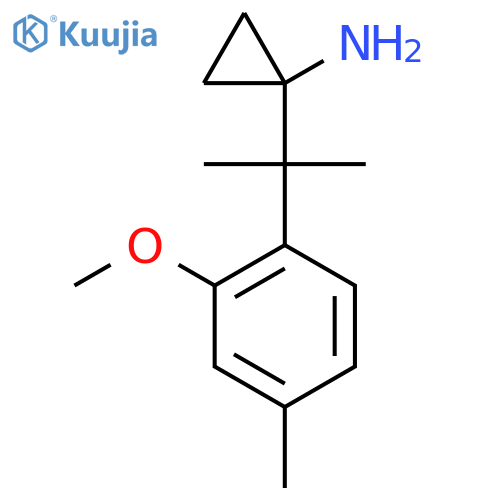 1-2-(2-methoxy-4-methylphenyl)propan-2-ylcyclopropan-1-amine structure