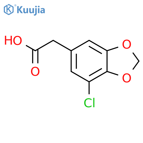 2-(7-chloro-1,3-dioxaindan-5-yl)acetic acid structure