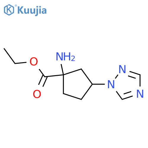 ethyl 1-amino-3-(1H-1,2,4-triazol-1-yl)cyclopentane-1-carboxylate structure