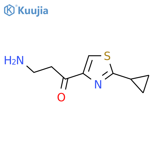 3-amino-1-(2-cyclopropyl-1,3-thiazol-4-yl)propan-1-one structure