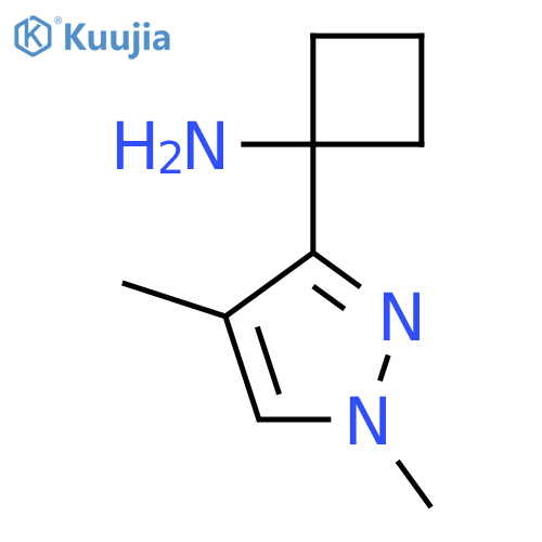 1-(1,4-dimethyl-1H-pyrazol-3-yl)cyclobutan-1-amine structure