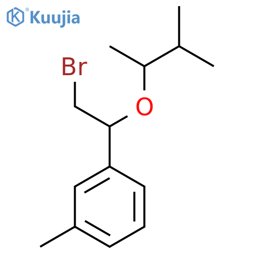 1-{2-bromo-1-(3-methylbutan-2-yl)oxyethyl}-3-methylbenzene structure