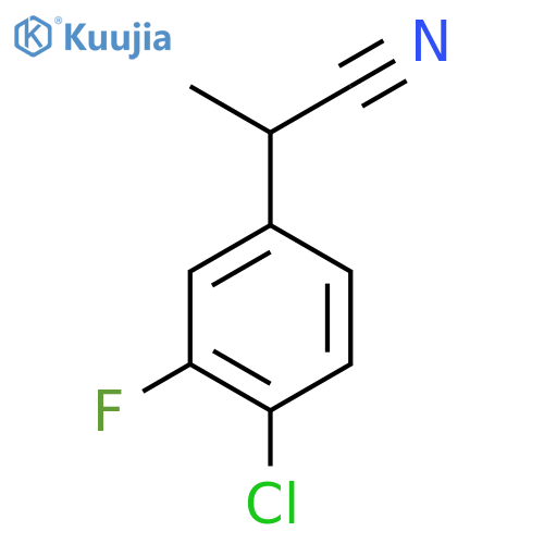 2-(4-chloro-3-fluorophenyl)propanenitrile structure