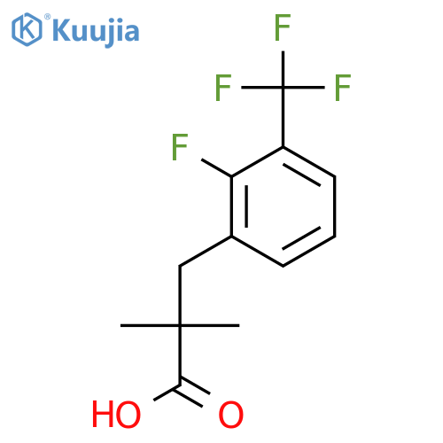 3-2-fluoro-3-(trifluoromethyl)phenyl-2,2-dimethylpropanoic acid structure