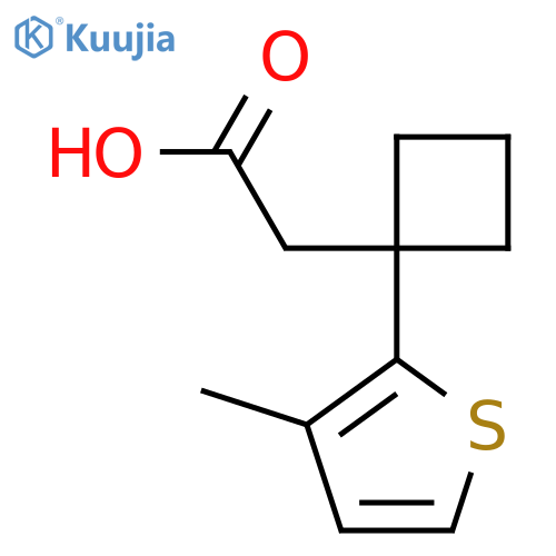 2-1-(3-methylthiophen-2-yl)cyclobutylacetic acid structure