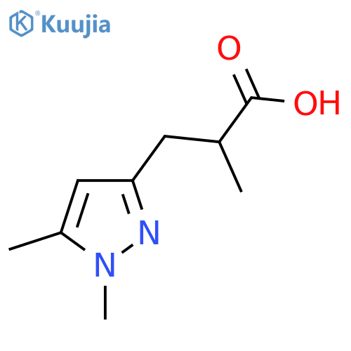 3-(1,5-dimethyl-1H-pyrazol-3-yl)-2-methylpropanoic acid structure