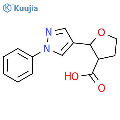 2-(1-phenyl-1H-pyrazol-4-yl)oxolane-3-carboxylic acid structure
